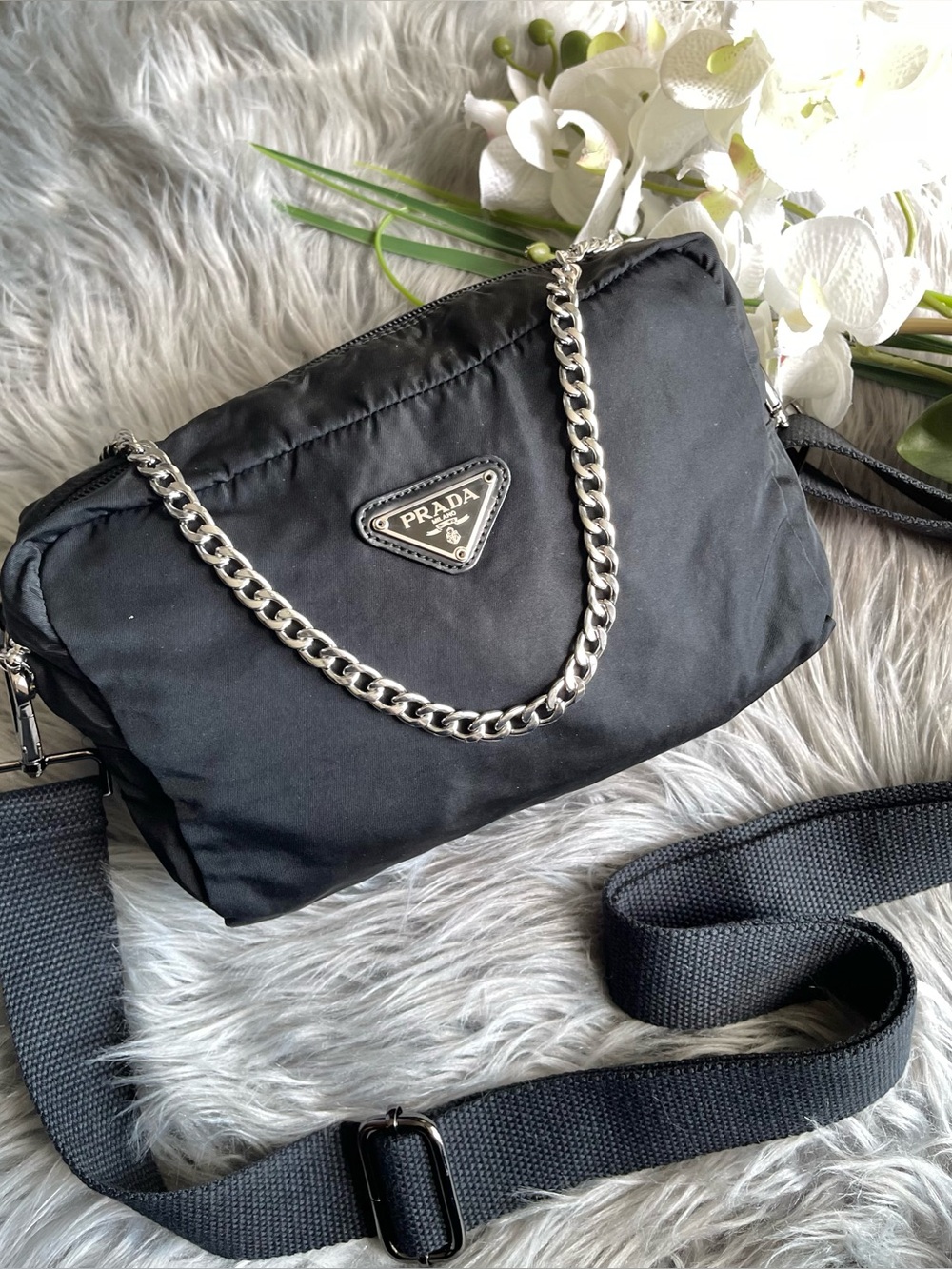Authentic Prada nylon crossbody bag